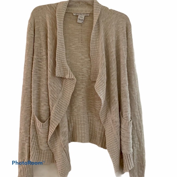 American Rag Beige Open Front Lightweight Cardigan Sz S - Picture 1 of 4